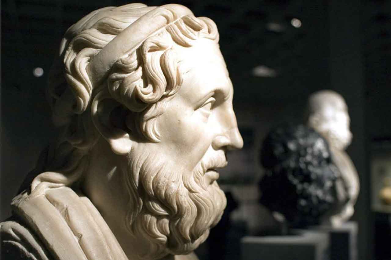 Antique busts in the permanent exhibition