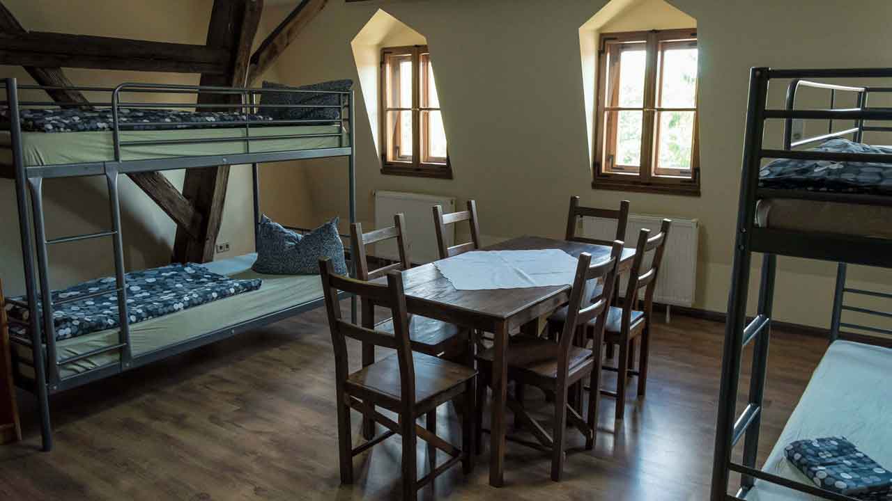 Individually arranged living room in the attic