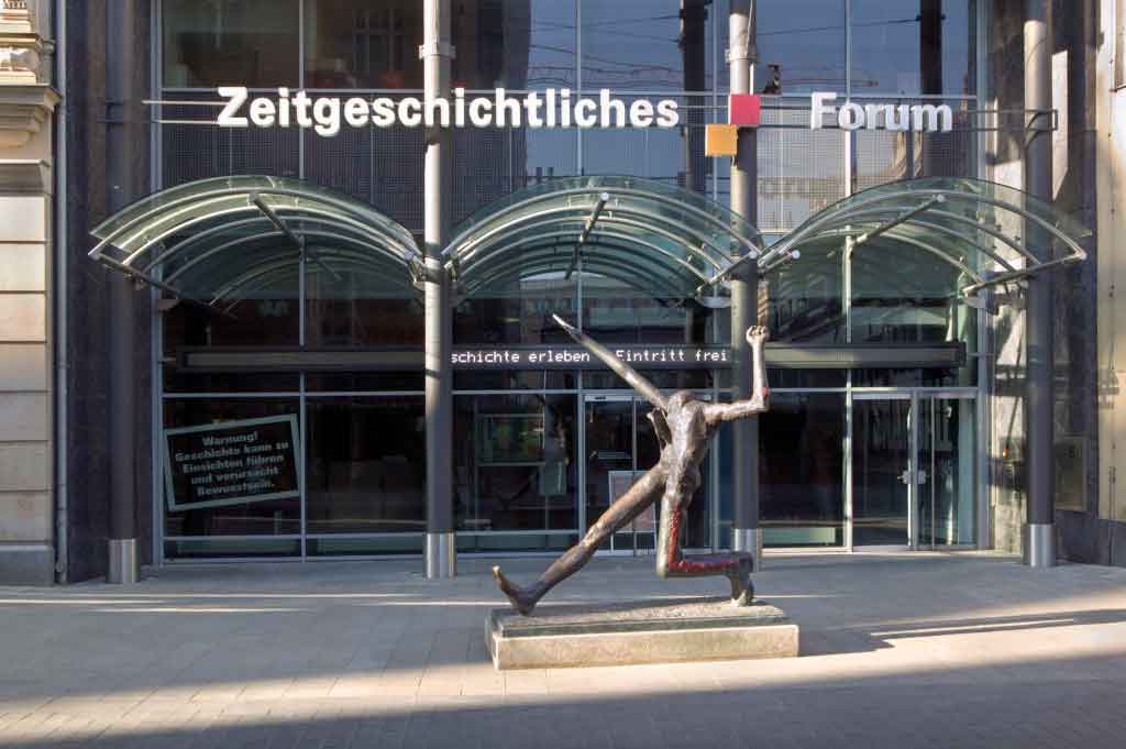 The entrance to the Forum of Contemporary History in Leipzig
